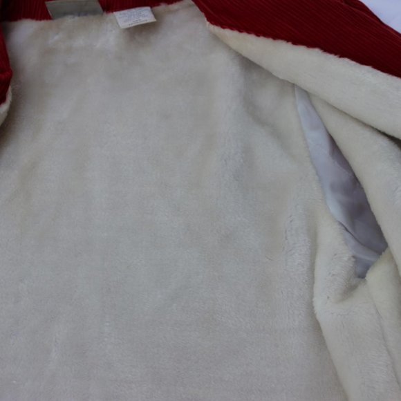 BLAIR WOMENS MEDIUM RED CORDUROY BLAZER JACKET SOFT FUR LINED BUTTON CLOSURE - Picture 8 of 8